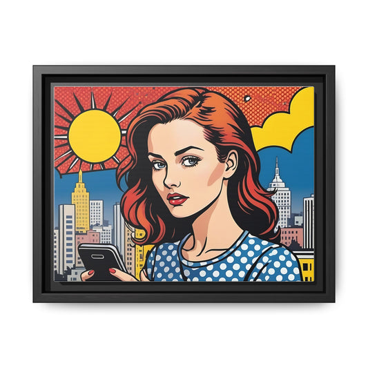 Vintage Pop Art Glamour: Canvas Poster of a 1950s Starlet Pop Art Matte Canvas, Framed (Multi-color)