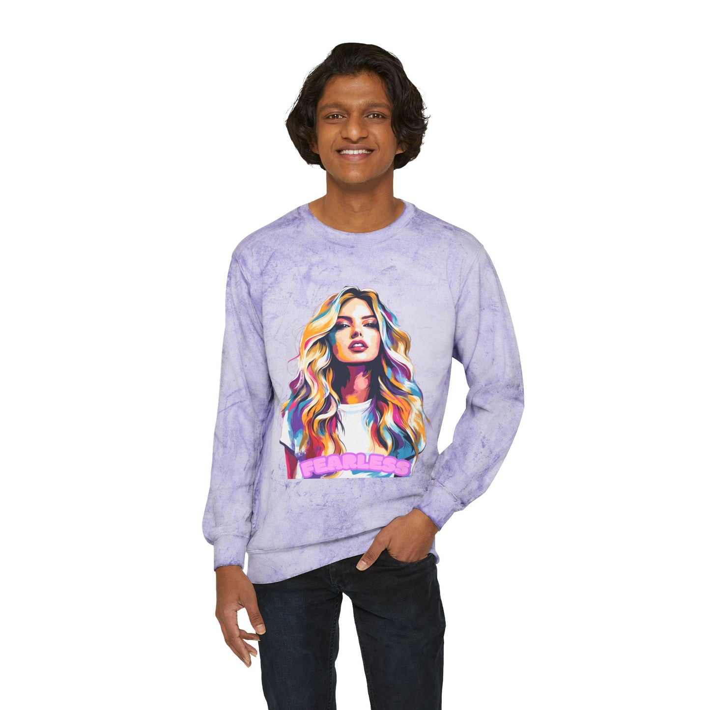 Fearless Empowerment Design Unisex Color Blast Crewneck Sweatshirt