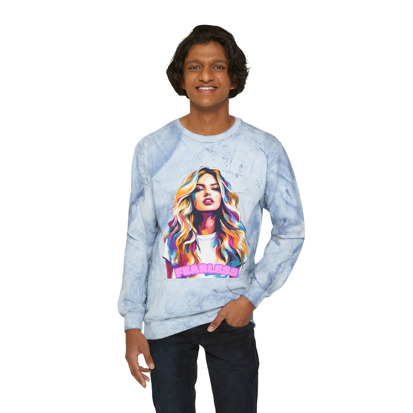 Fearless Empowerment Design Unisex Color Blast Crewneck Sweatshirt