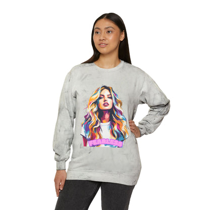 Fearless Empowerment Design Unisex Color Blast Crewneck Sweatshirt