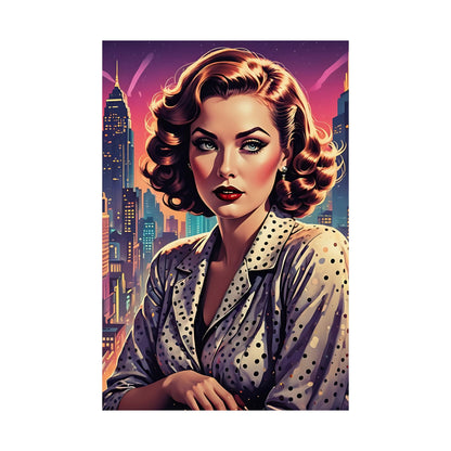 Pop Art Poster - Retro 1950s City Glamour - Matte Vertical Posters