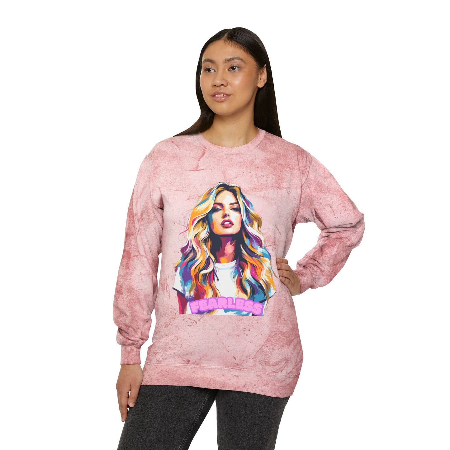 Fearless Empowerment Design Unisex Color Blast Crewneck Sweatshirt