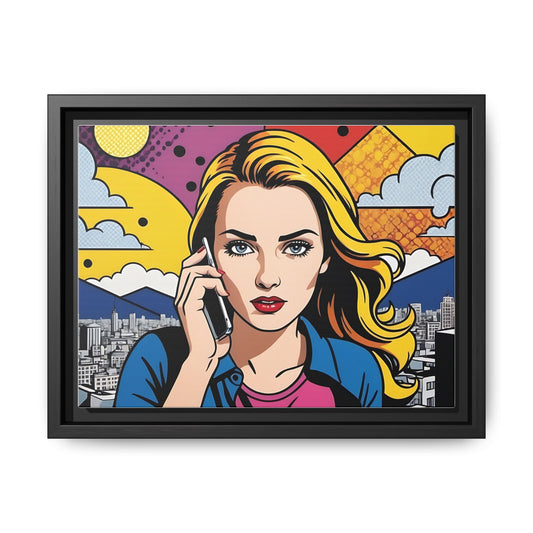 Retro Revival: Vintage Pop Art Matte Canvas, Framed (Multi-color)