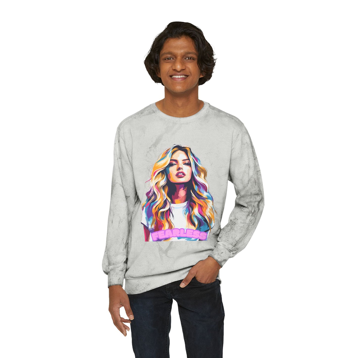 Fearless Empowerment Design Unisex Color Blast Crewneck Sweatshirt