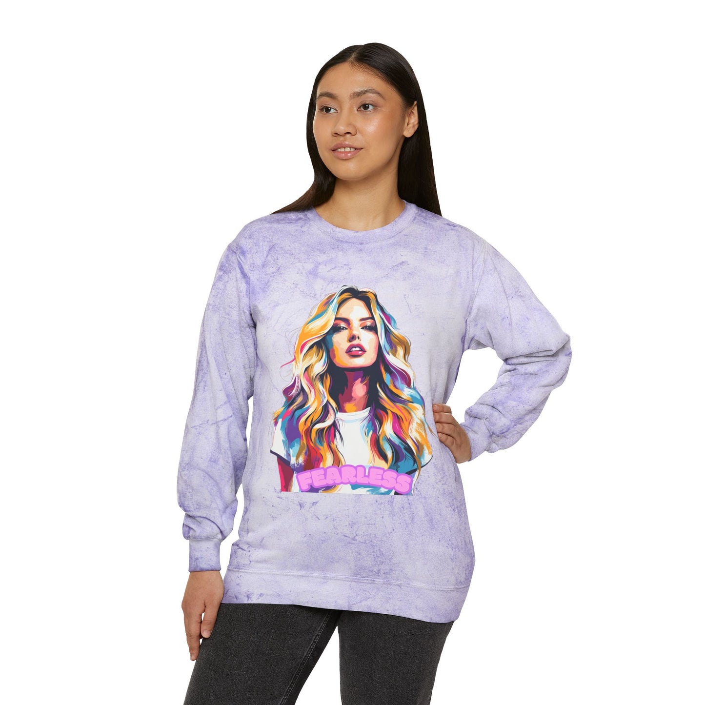 Fearless Empowerment Design Unisex Color Blast Crewneck Sweatshirt