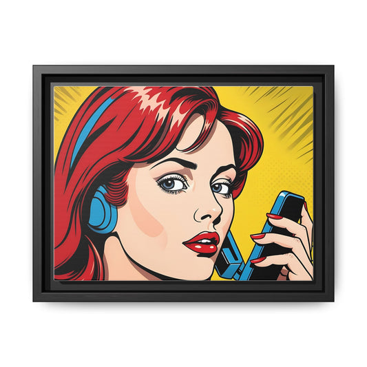 Playful Patterns: Vintage Pop Art Canvas Poster Pop Art Matte Canvas, Framed (Multi-color)